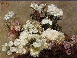 White Phlox Summer Chrysanthemum and Larkspur by Henri Fantin-Latour